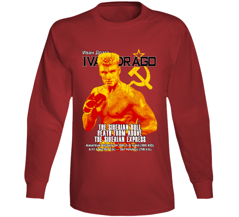 Ivan Drago Rocky Boxing Boxer Movie Russian Long Sleeve T Shirt