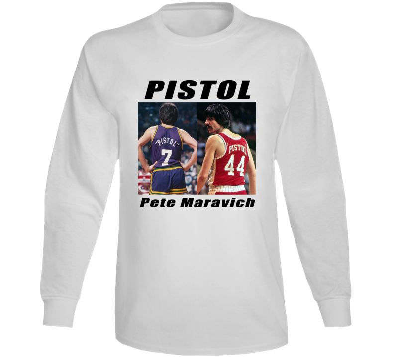 Pistol Pete Maravich Legend Basketball Goat Fan Long Sleeve T Shirt