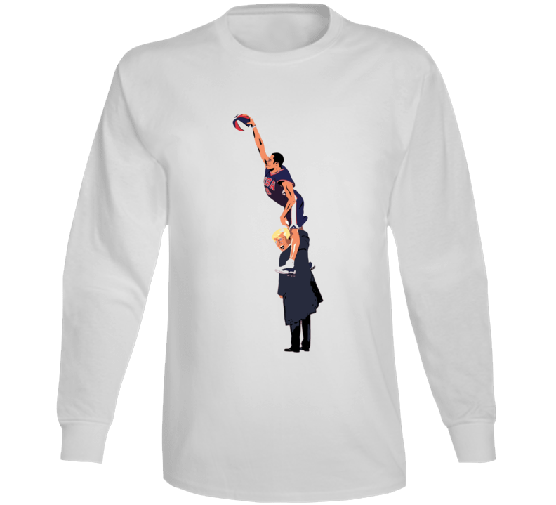Dunk On Trump Vince Carter Basketball Parody Funny Usa Long Sleeve T Shirt