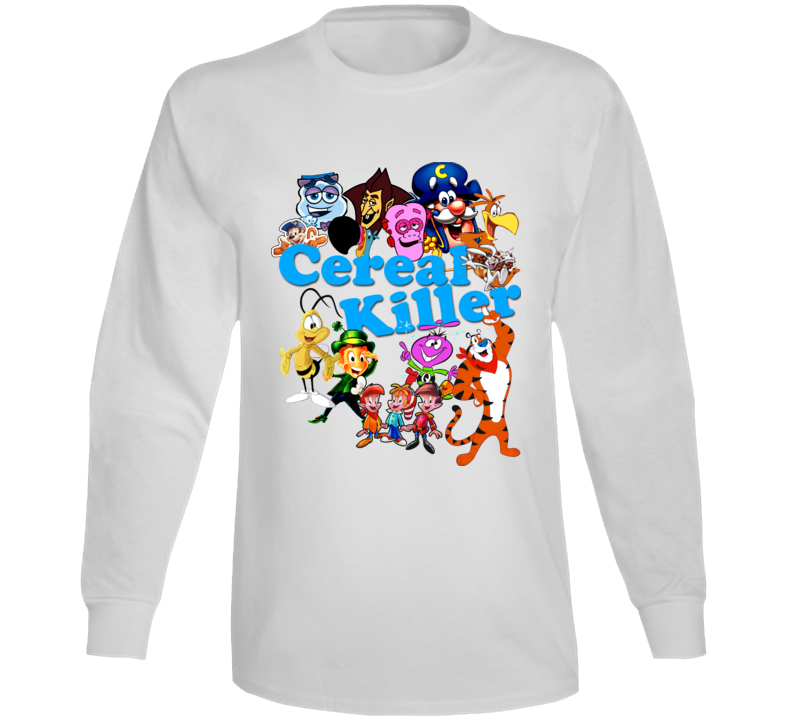 Cereal Killer Funny Breakfast Characters Fan Long Sleeve T Shirt