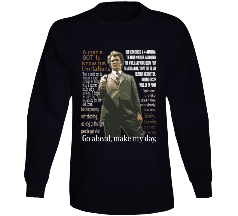 Dirty Harry Clint Quotes Clint Eastwood Movie Action Long Sleeve T Shirt