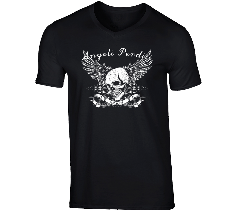Angeli Perditi Lost Angels MMXV Skull Biker MMA Boxing V Neck T Shirt